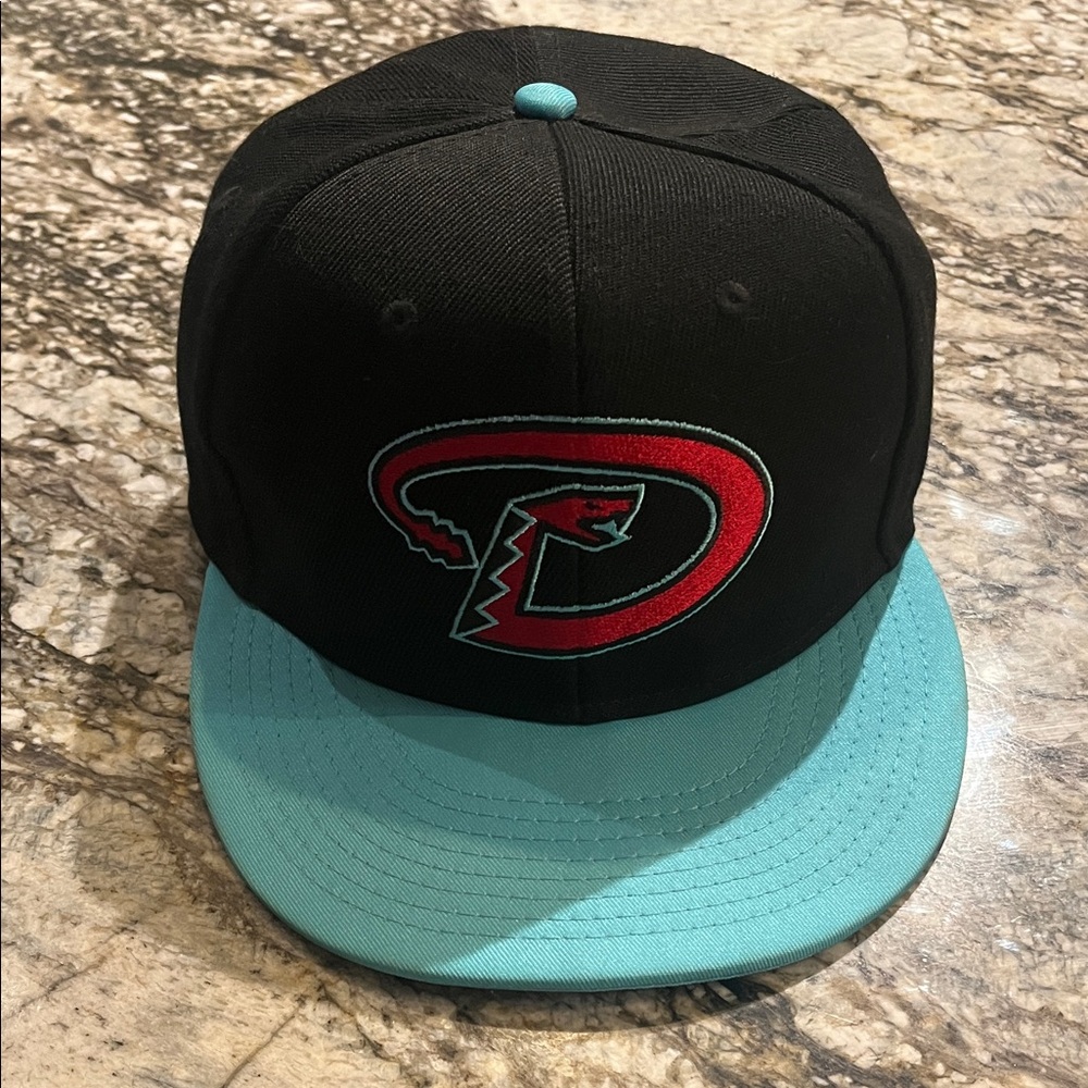 Arizona Diamondbacks Black and Teal Baseball Cap with Red Logo